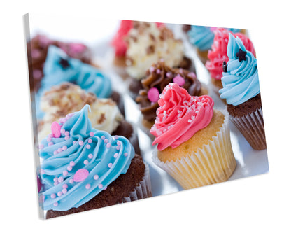 Tasty Colourful Cupcake Kitchen CANVAS Print Framed WALL ART Picture