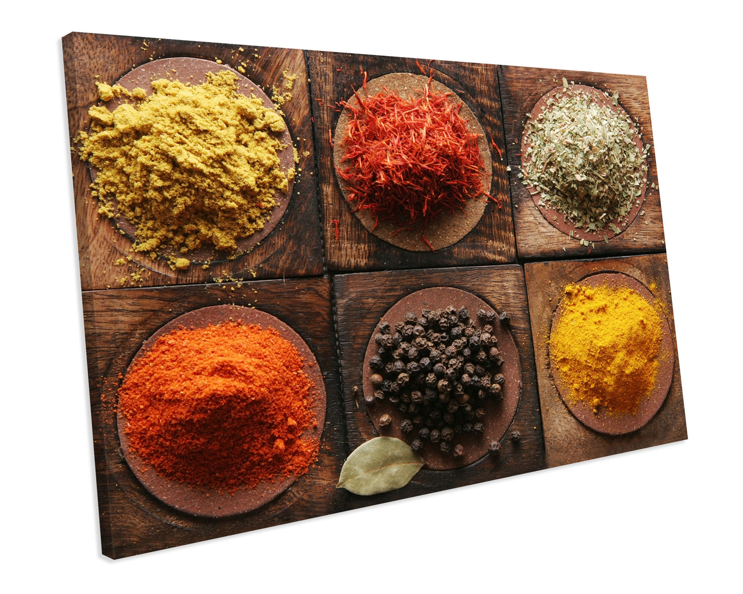 Herbs & Spices Kitchen CANVAS WALL ART Box Framed Picture Print