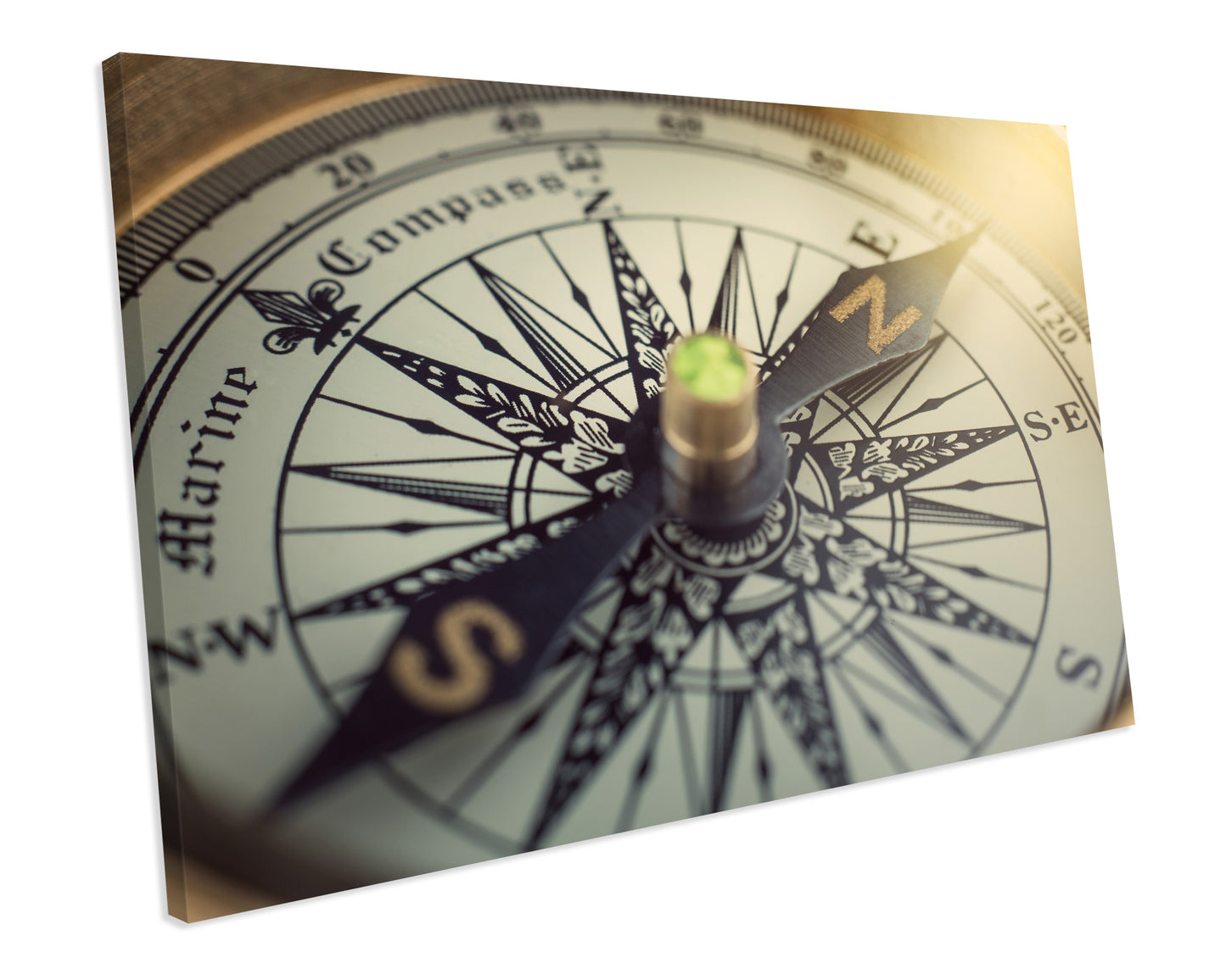 Vintage Compass Map of The World Atlas CANVAS WALL ART Box Framed Picture Print