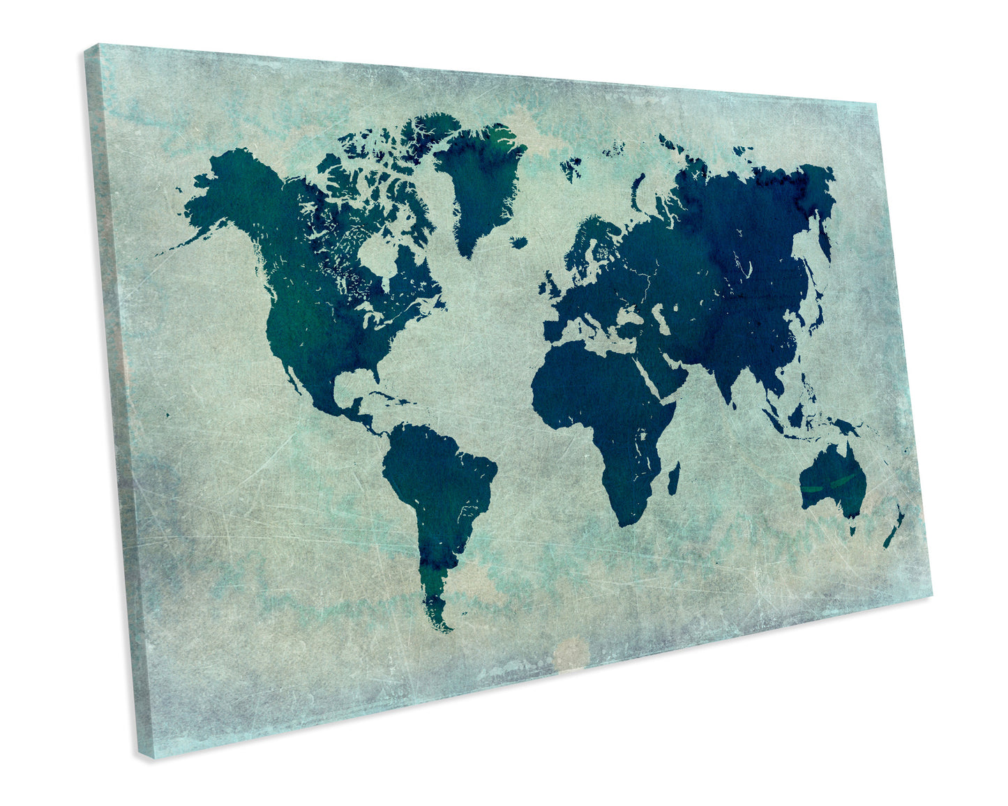 World Map Atlas Grunge CANVAS WALL ART Box Framed Picture Print