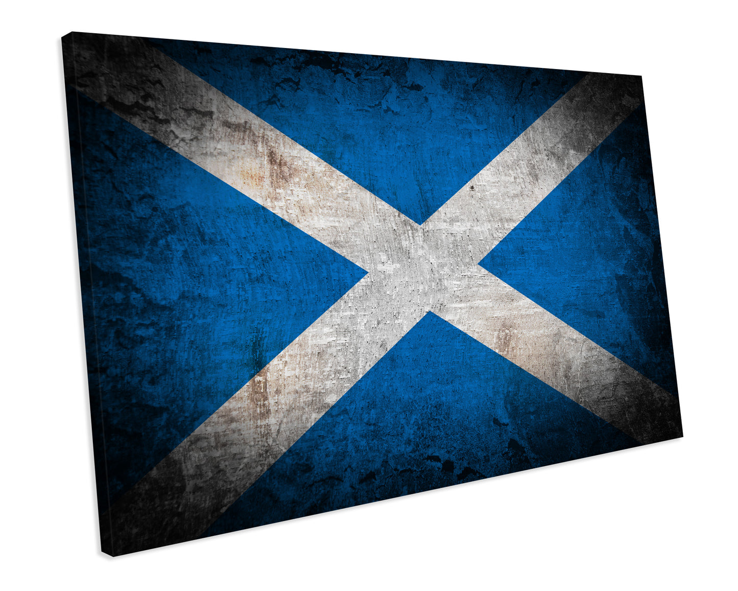 Scotland Flag Grunge CANVAS WALL ART Box Framed Picture Print