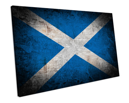 Scotland Flag Grunge CANVAS WALL ART Box Framed Picture Print