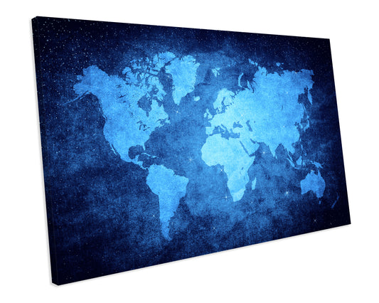 World Map Atlas Grunge CANVAS WALL ART Box Framed Picture Print