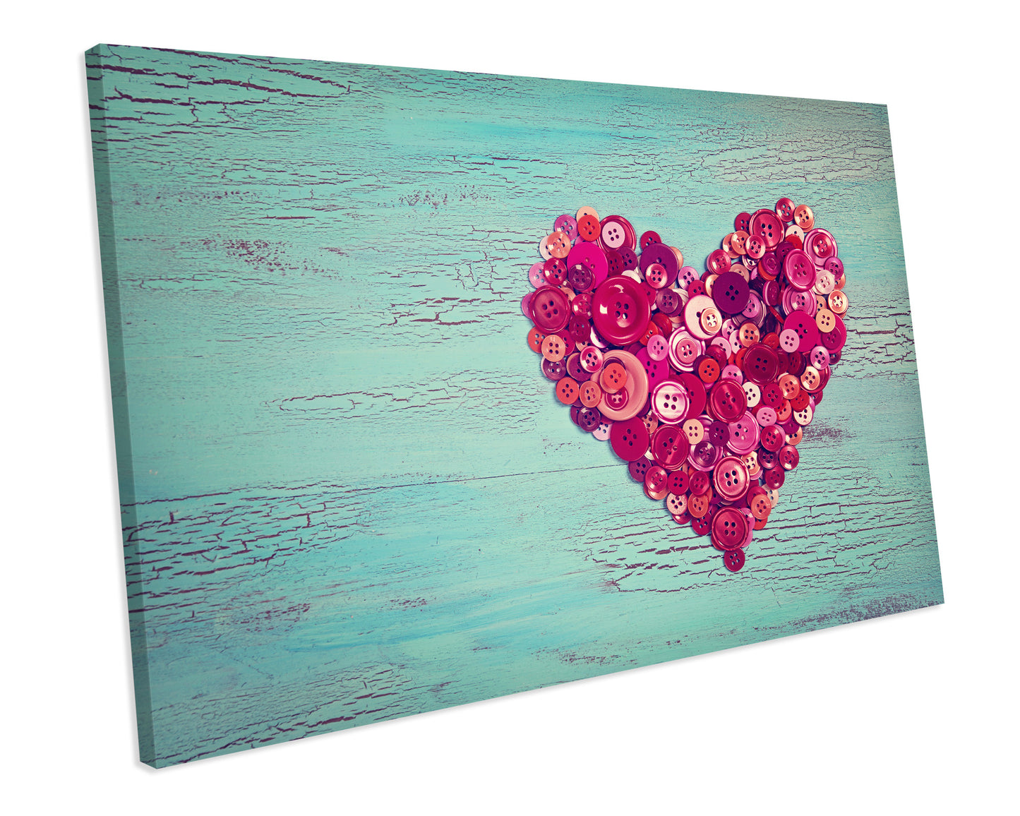 Love Heart Petals Bedroom CANVAS WALL ART Box Framed Picture Print