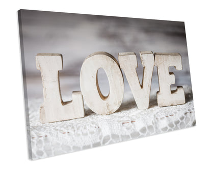 Shabby Chic Love Bedroom Canvas Print Framed Wall Art