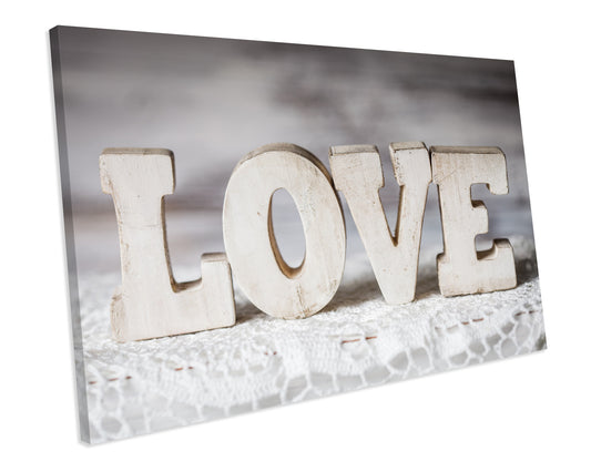 Shabby Chic Love Bedroom Canvas Print Framed Wall Art