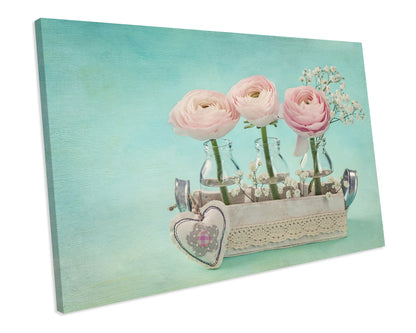 Cute Shabby Chic Floral Canvas Print Framed Wall Art