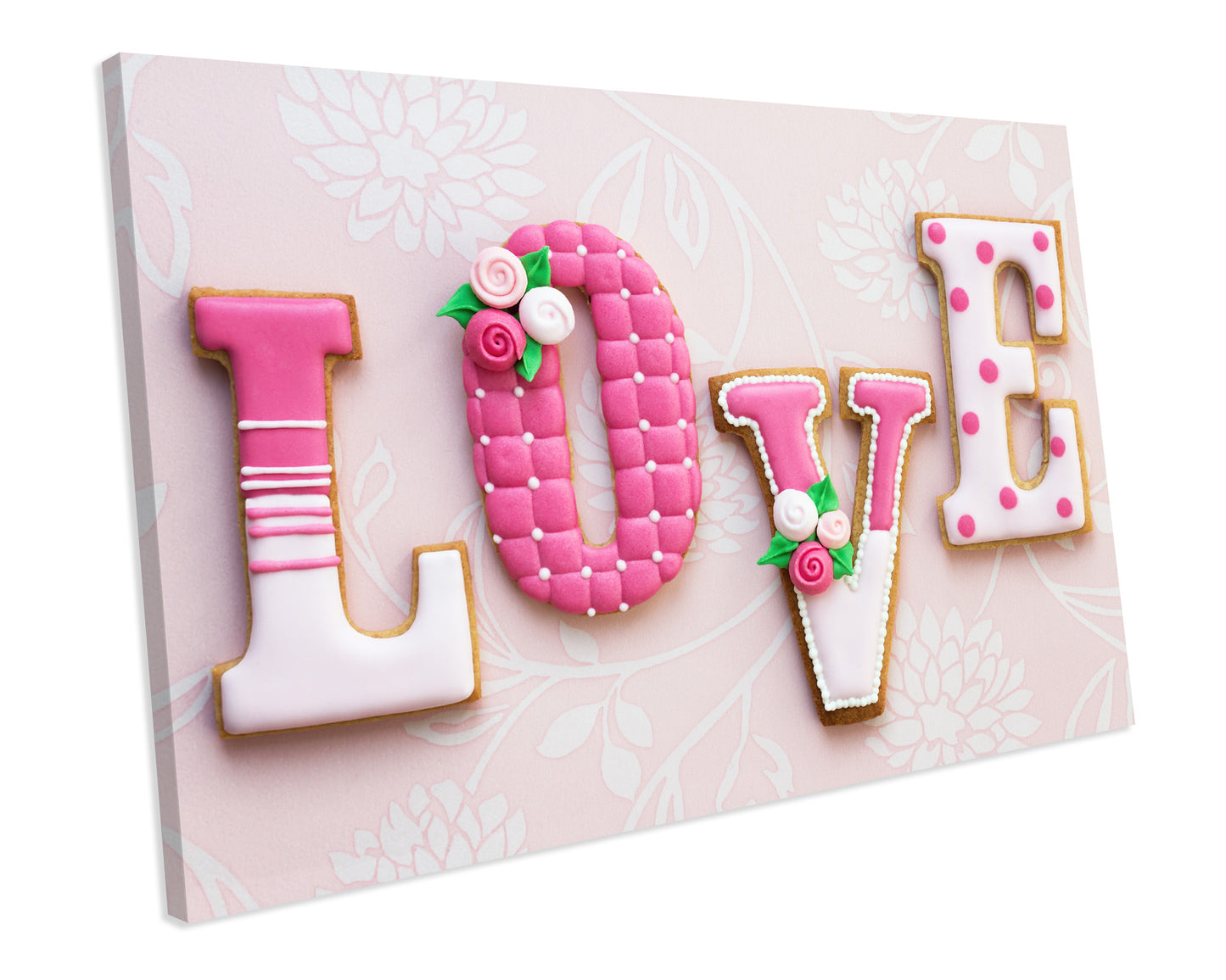 Cute Love Shabby Chic Biscuits CANVAS PRINT Framed Wall Art