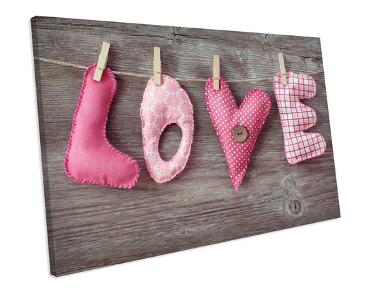 Love Shabby Chic CANVAS PRINT Framed Wall Art
