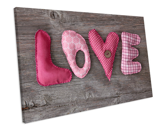 Shabby Chic Love CANVAS PRINT Framed Wall Art