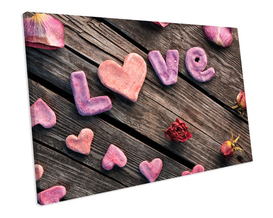 Love Shabby Chic Bedroom Wall Art Canvas Print