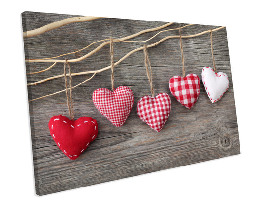 Love Heart Shabby Chic Bedroom Wall Art Canvas Print