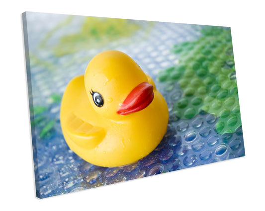 Rubber Duck Bathroom CANVAS WALL ART Box Framed Picture
