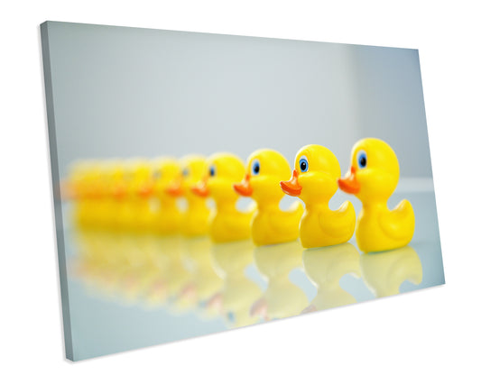 Rubber Ducks Bathroom CANVAS WALL ART Box Framed Picture
