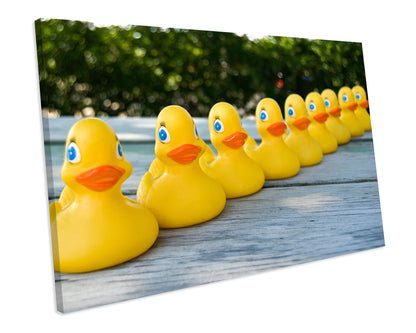 Rubber Ducks Bathroom CANVAS WALL ART Box Framed Picture