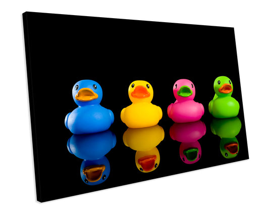 Rubber Ducks Bathroom CANVAS WALL ART Box Framed Picture Print