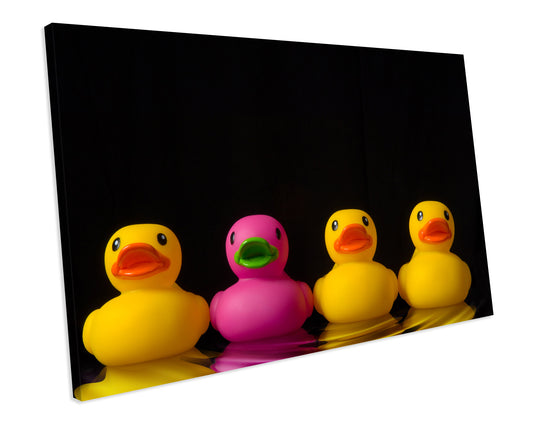 Rubber Ducks Bathroom CANVAS WALL ART Box Framed Picture Print