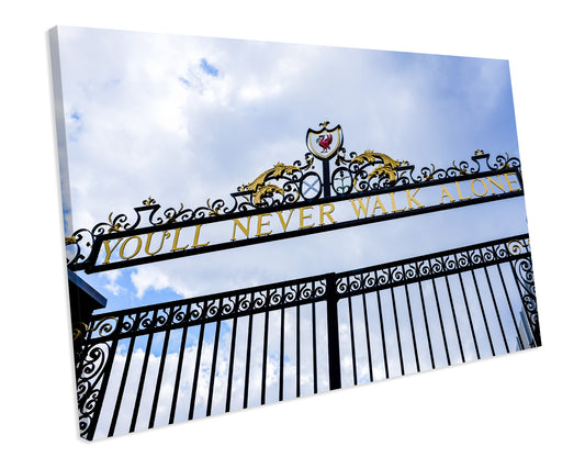 YOU'LL NEVER WALK ALONE Livepool CANVAS WALL ART Box Framed Picture Print