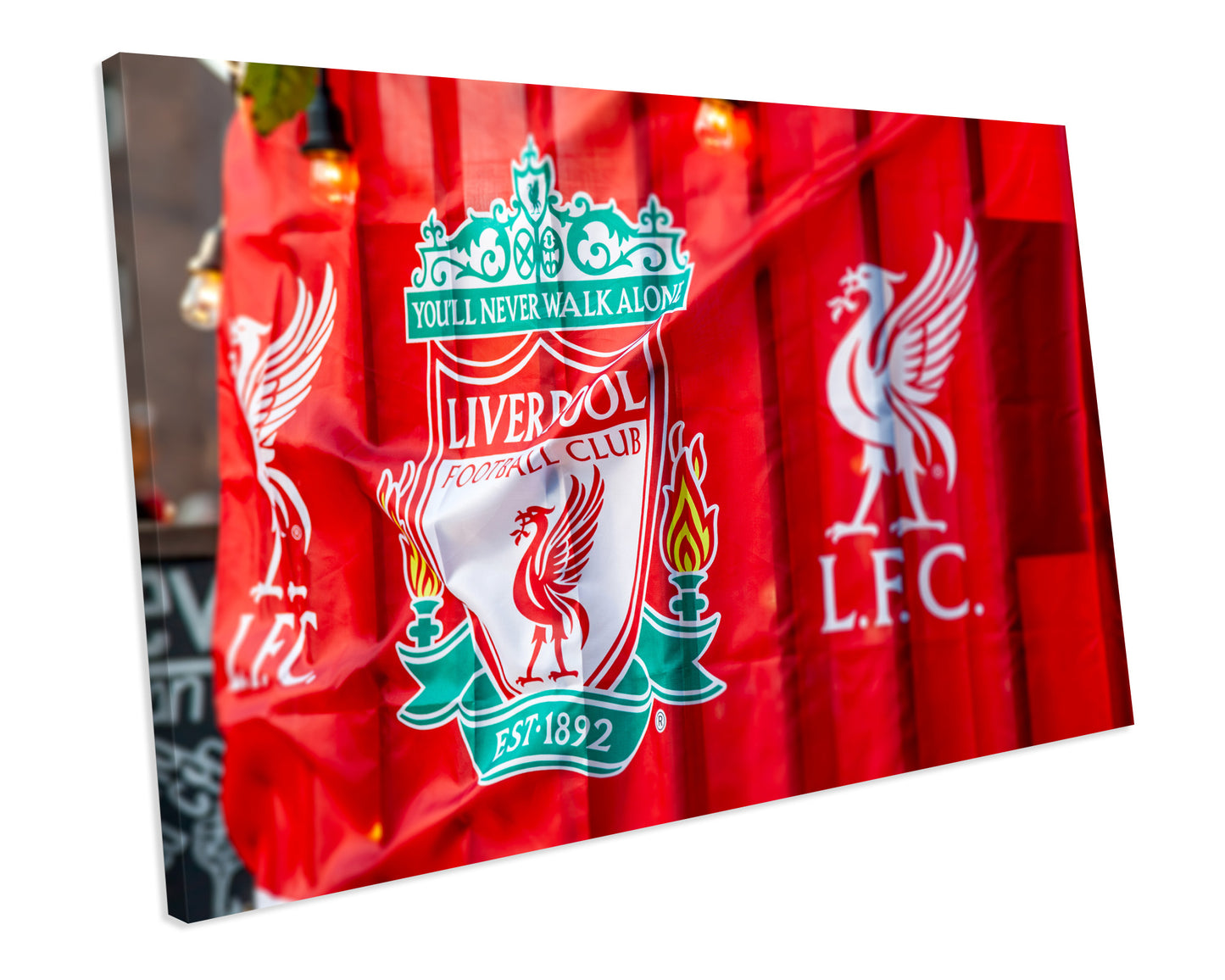 Liverpool Fc Flag Football Sport CANVAS WALL ART Box Framed Picture Print