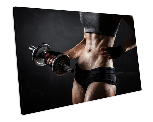 Gym Weight Lifting Sport CANVAS WALL ART Box Framed Picture Print