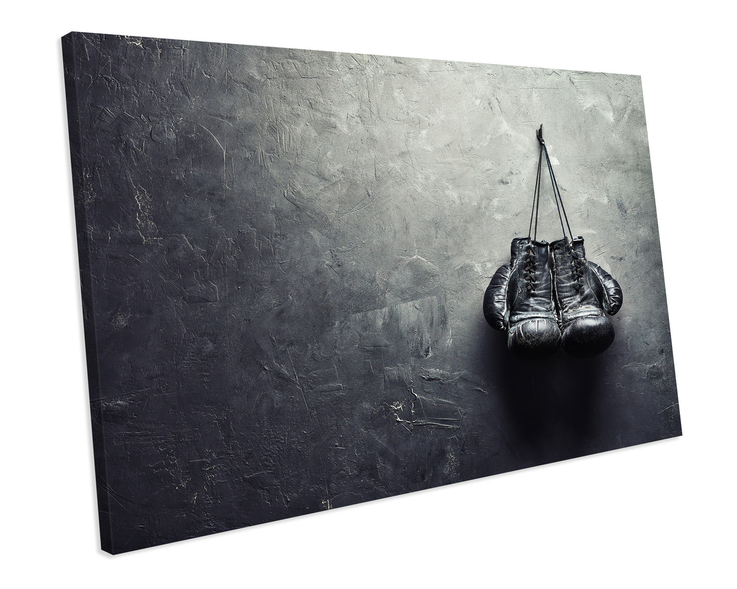 Old Boxing Gloves Vintage Sport CANVAS WALL ART Box Framed Picture Print