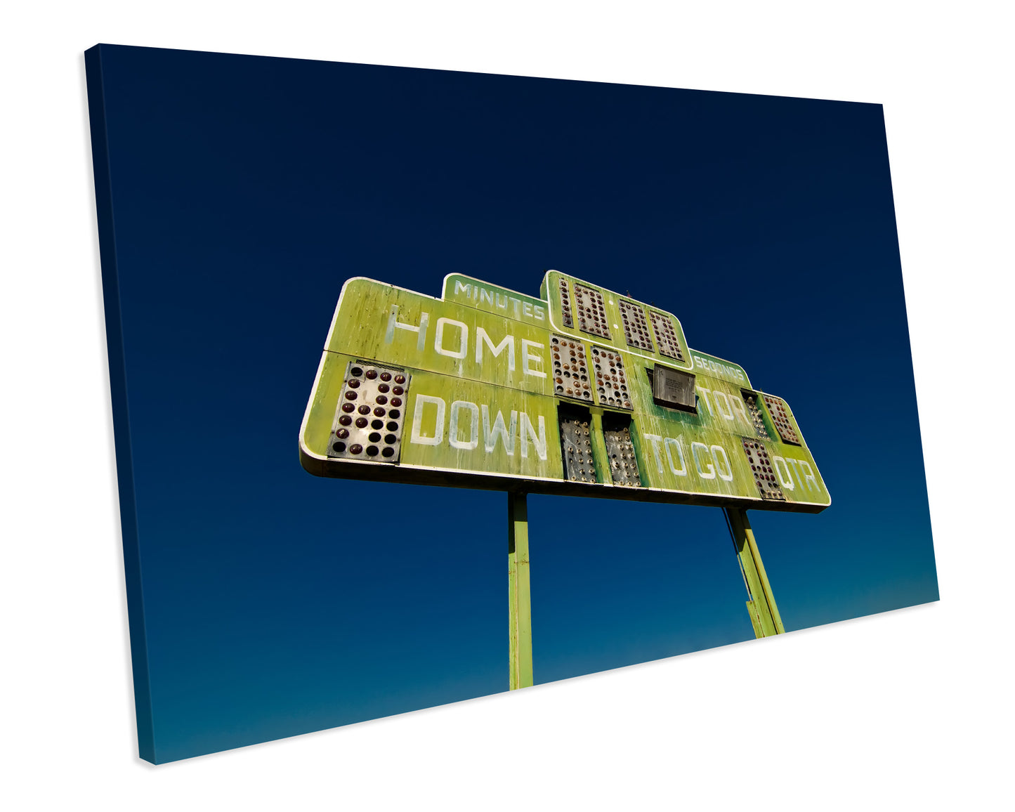 American Football Old Score Board Sport CANVAS WALL ART Box Framed Picture Print