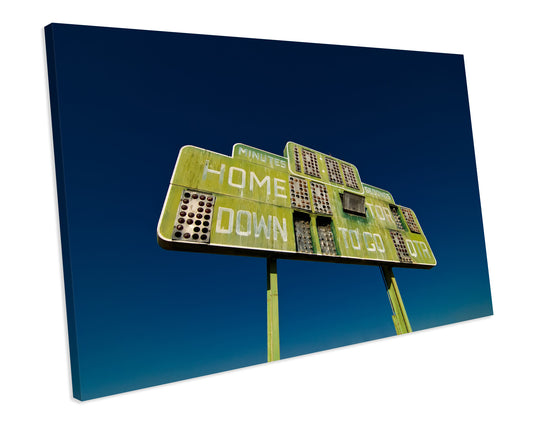 American Football Old Score Board Sport CANVAS WALL ART Box Framed Picture Print