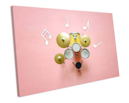 Musical Instruments Drum Set Rock Jazz Bass Music CANVAS WALL ART Box Framed Picture Print