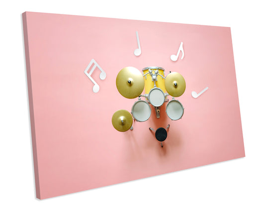 Musical Instruments Drum Set Rock Jazz Bass Music CANVAS WALL ART Box Framed Picture Print