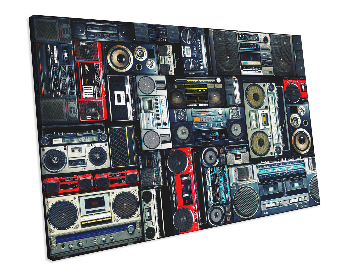 Boombox 80s Radio Vintage Retro Music CANVAS WALL ART Box Framed Picture Print