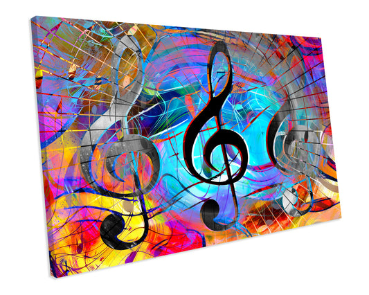 Musical Notes Melody Song Rock And Roll Jazz Music Abstract CANVAS WALL ART Box Framed Picture Print