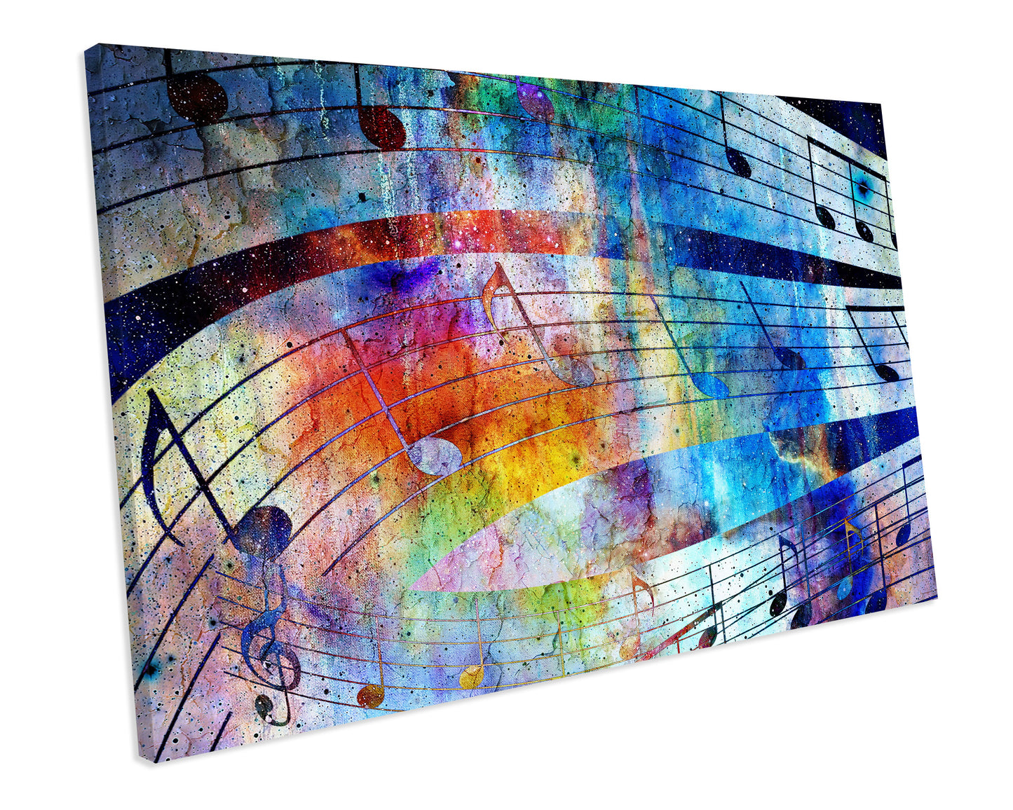 Musical Notes Melody Song Rock And Roll Jazz Music Grunge CANVAS WALL ART Box Framed Picture