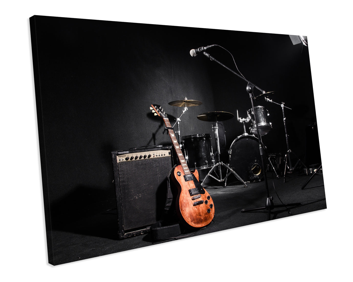Set Of Musical Instruments Guitar Drum Rock Jazz Music CANVAS WALL ART Box Framed Picture