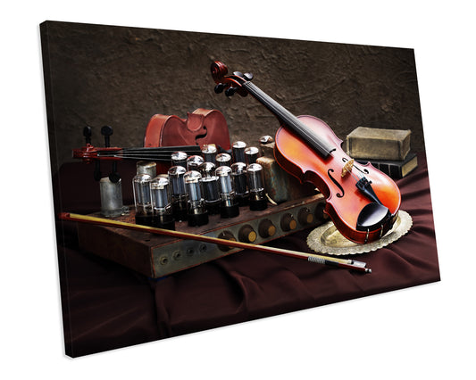Musician Instrument Violin Music Symphony CANVAS WALL ART Box Framed Picture