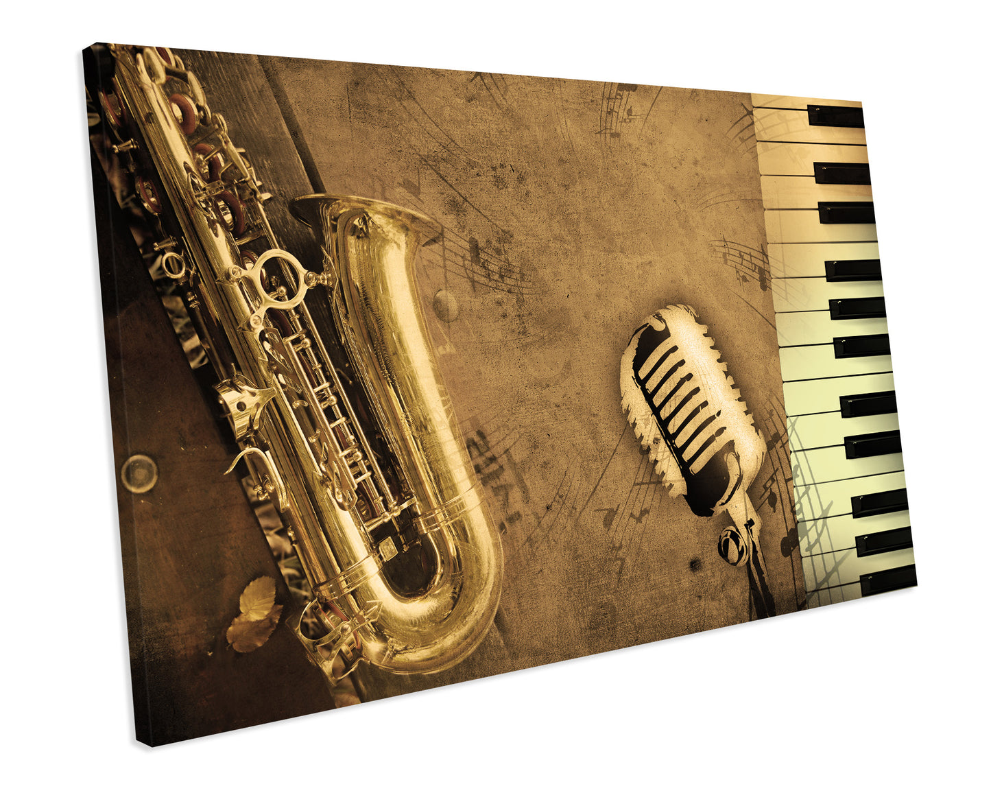 Music Notes Classical Jazz CANVAS WALL ART Box Framed Picture