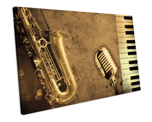 Music Notes Classical Jazz CANVAS WALL ART Box Framed Picture