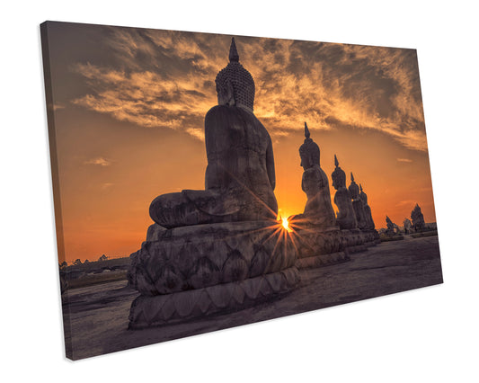 Sunset Buddha Zen CANVAS PRINT Box Framed Wall Art Picture