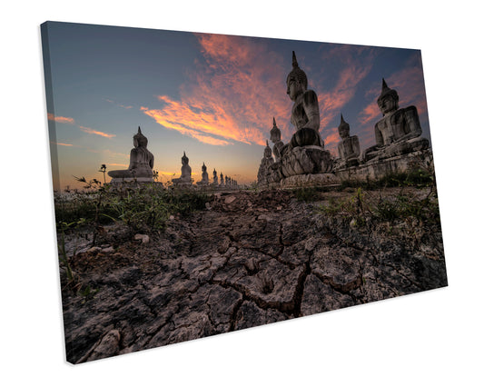 Sunset Buddha Zen CANVAS PRINT Box Framed Wall Art Picture