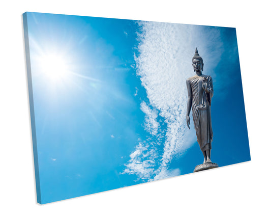 Blue Sky Buddha Zen CANVAS PRINT Box Framed Wall Art Picture