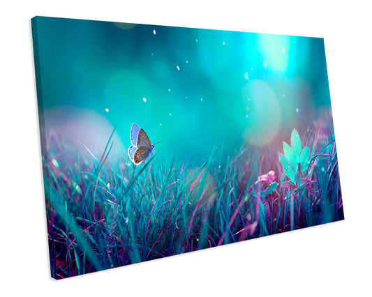 Butterfly Flowers Animal Wildlife CANVAS WALL ART Box Framed Picture Print