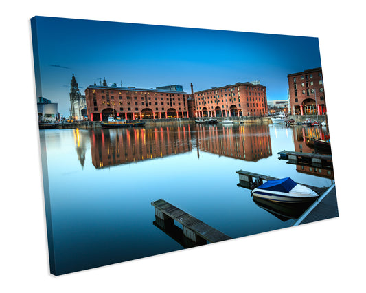 Liverpool Docks Box Framed Canvas Print