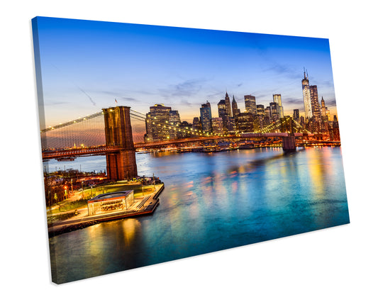 New York Brooklyn Bridge Box Framed Canvas Print