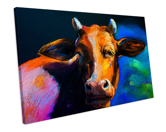 Bull Animal Painting Abstract Artwork CANVAS WALL ART Box Framed Picture Printolourful