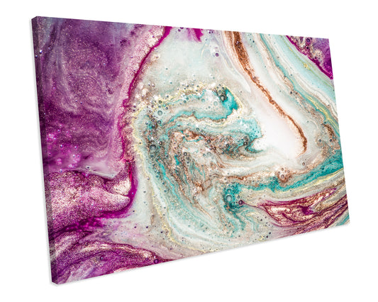 Pink Gold Glitter Marble Abstract Artwork CANVAS WALL ART Box Framed Picture Printolourful