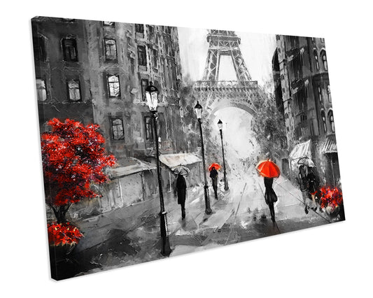 Paris Painting Abstract Artwork CANVAS WALL ART Box Framed Picture Print