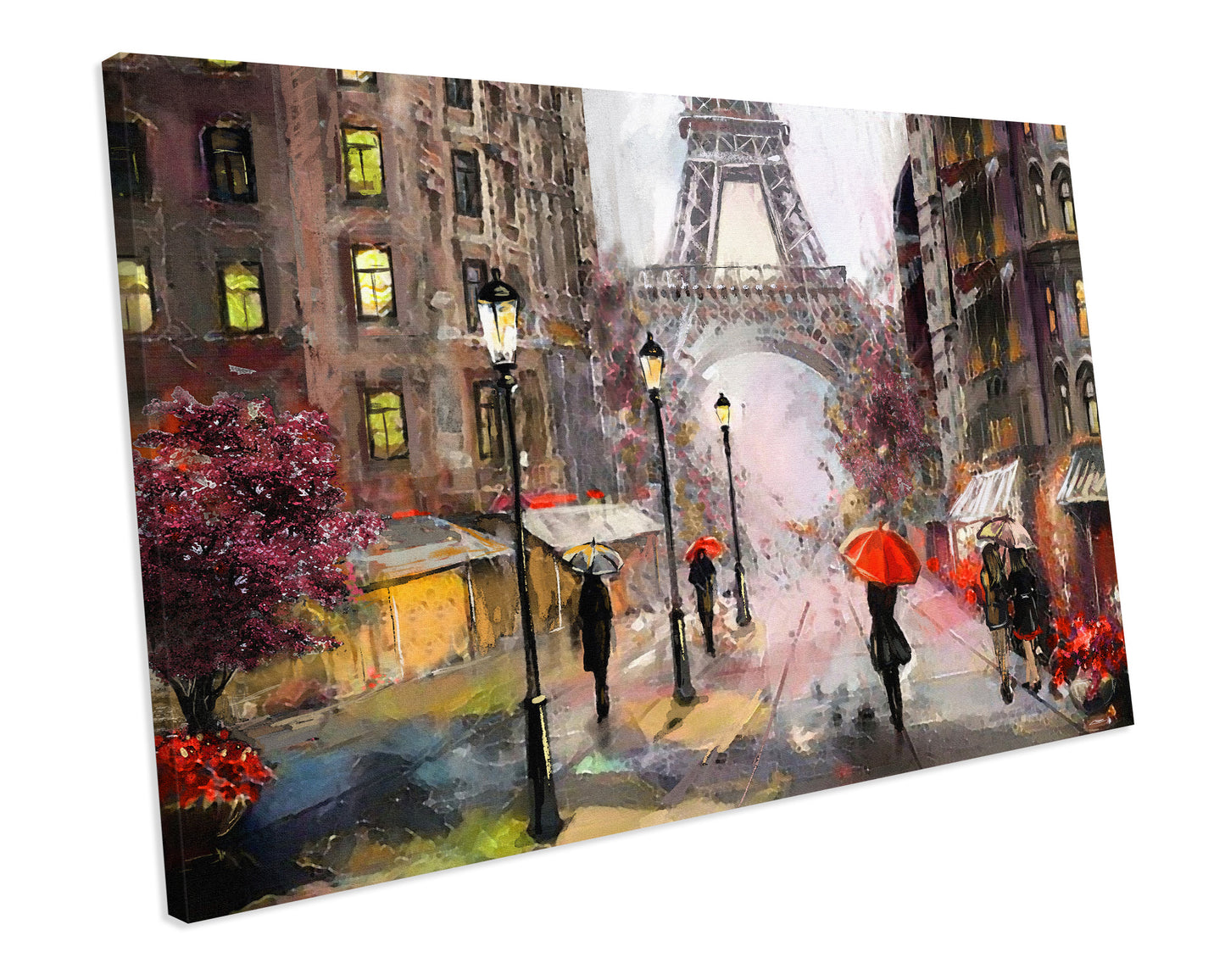 Paris Painting Abstract Artwork CANVAS WALL ART Box Framed Picture Print