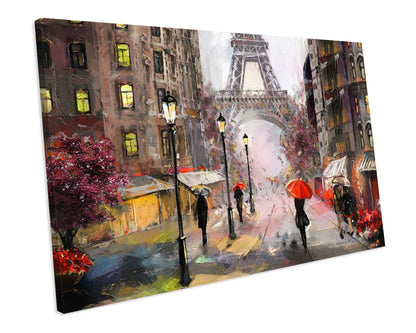 Paris Painting Abstract Artwork CANVAS WALL ART Box Framed Picture Print