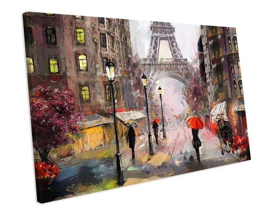 Paris Painting Abstract Artwork CANVAS WALL ART Box Framed Picture Print