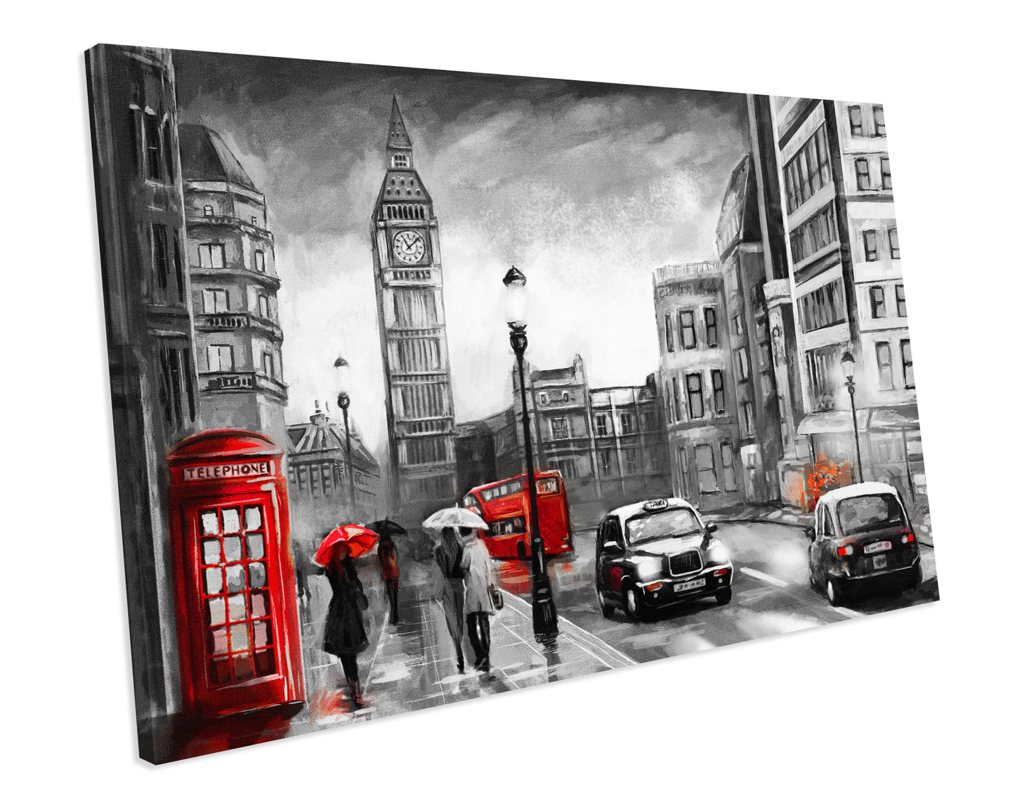 London Painting Abstract Artwork CANVAS WALL ART Box Framed Picture Print