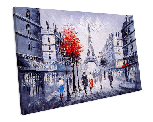 Paris Painting Abstract Artwork CANVAS WALL ART Box Framed Picture Printolourful